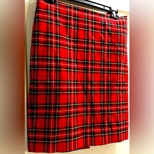 J.Crew red plaid skirt size 8